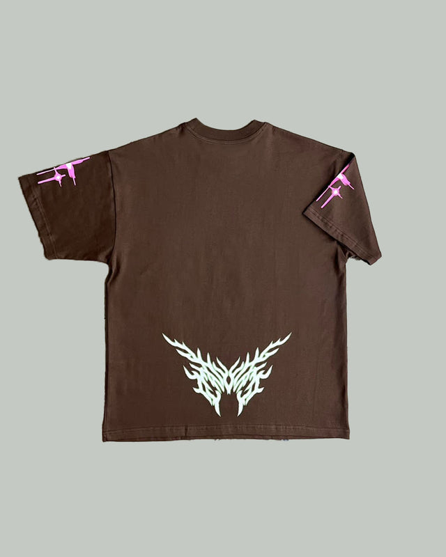 TRAMP STAMP T-SHIRT IN BROWN [UNISEX]