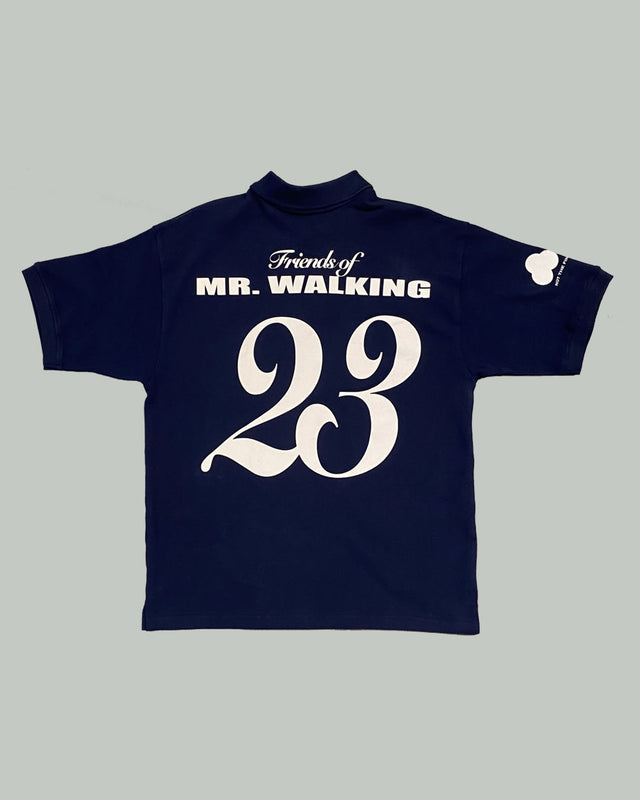 FRIENDS OF MR. WALKING POLO T-SHIRT IN NAVY BLUE [UNISEX]