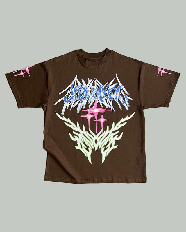 TRAMP STAMP T-SHIRT IN BROWN [UNISEX]