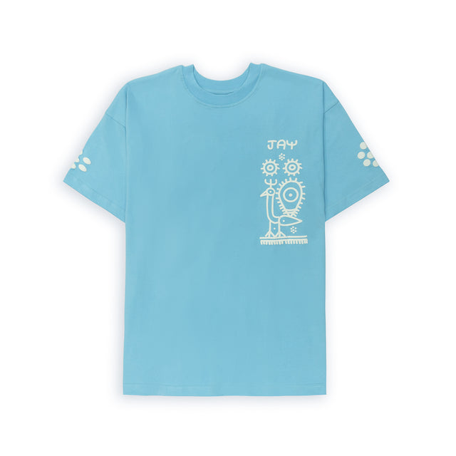 PEACOCK T-SHIRT IN BLUE [UNISEX]