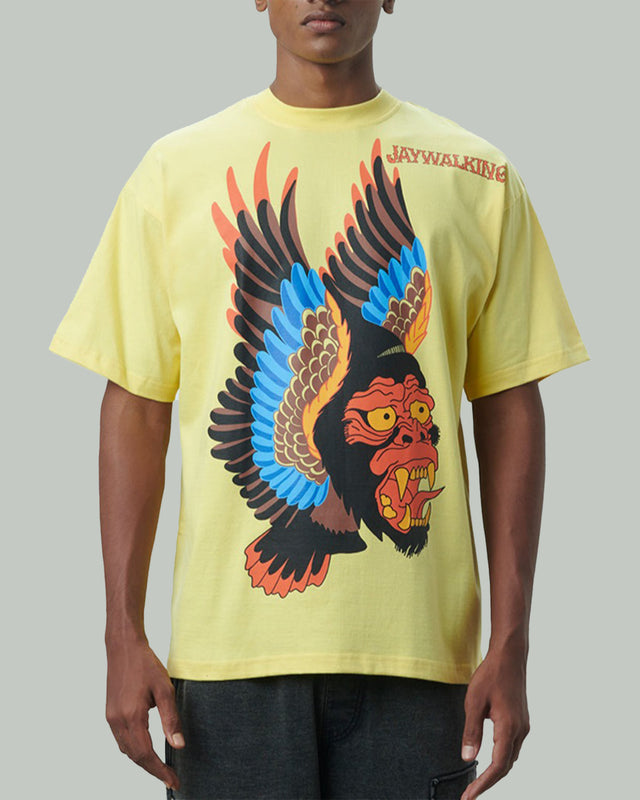 FLYING APE T-SHIRT IN YELLOW [UNISEX]