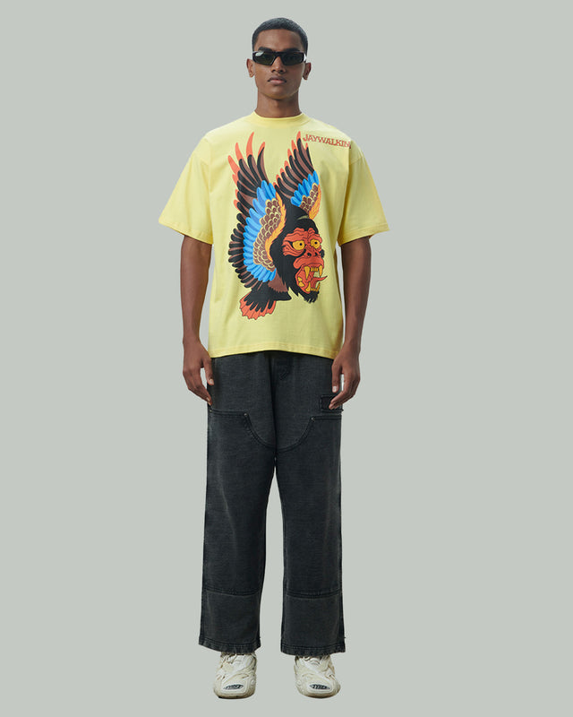 FLYING APE T-SHIRT IN YELLOW [UNISEX]