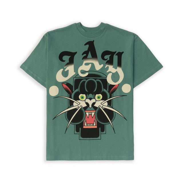 BLACK PANTHER TATTOO T-SHIRT IN SAGE [UNISEX]