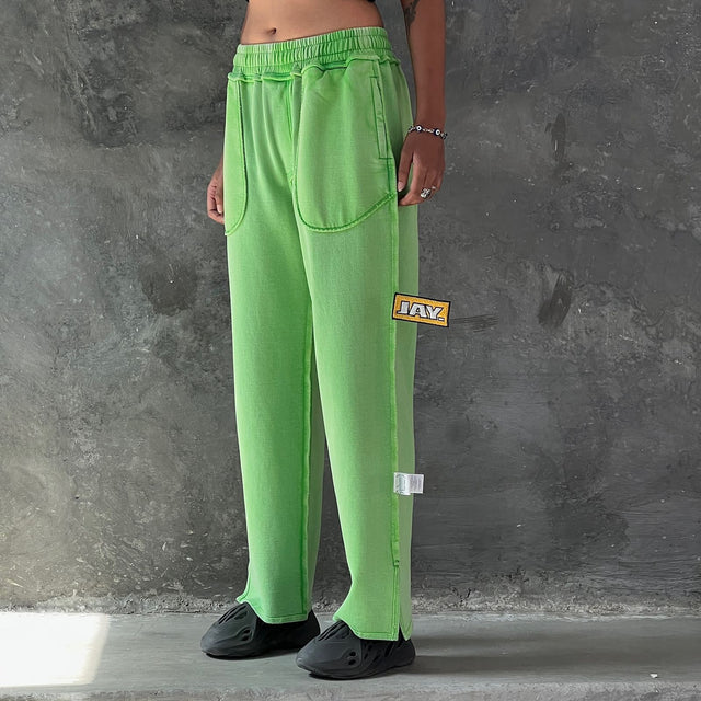 INVERTED TRACKPANTS IN GREEN [UNISEX]