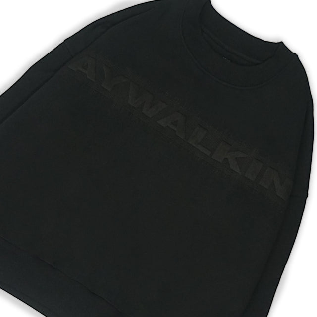 BASIC EMBROIDERY SWEATSHIRT IN BLACK [UNISEX]