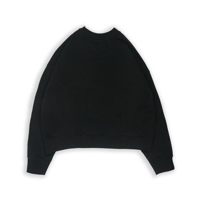 BASIC EMBROIDERY SWEATSHIRT IN BLACK [UNISEX]