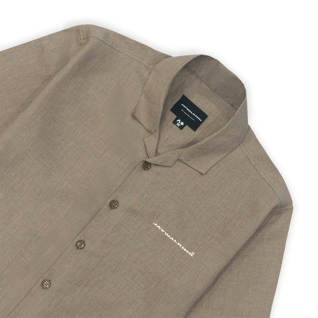 LINEN SHIRT IN KHAKHI [UNISEX]