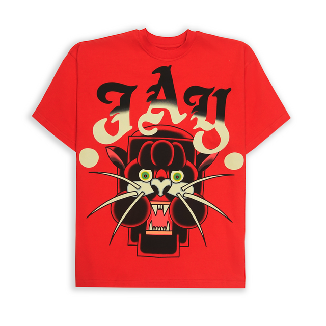 BLACK PANTHER TATTOO T-SHIRT IN RED [UNISEX]